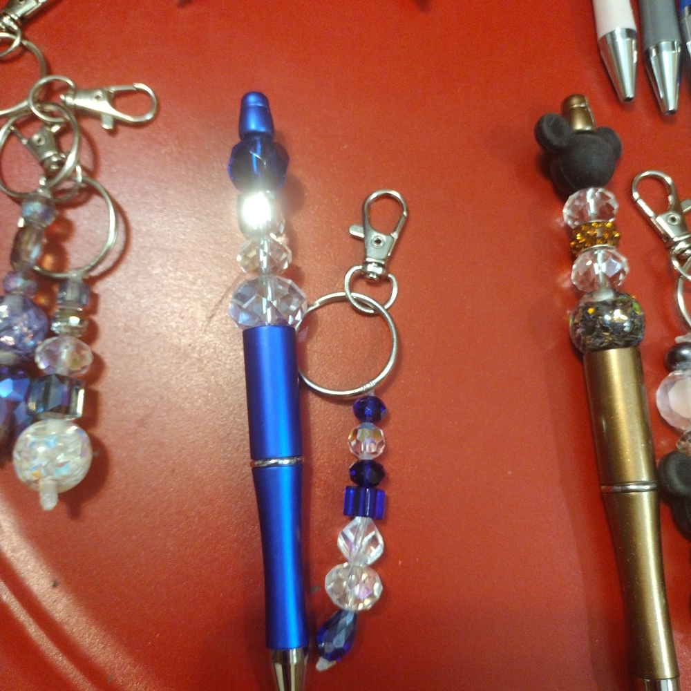 BlueCrystal  Beaded Pen with Keychain